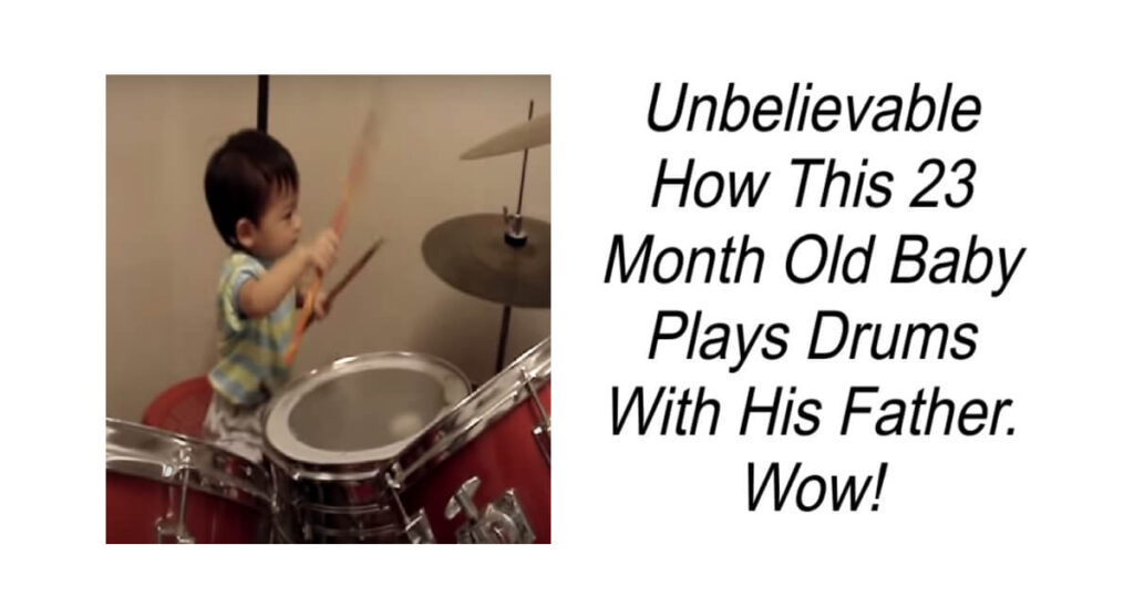 23 Month Old Baby Plays Drums