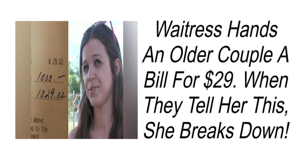 Waitress Breaks Down After Couple Hands Bill Back