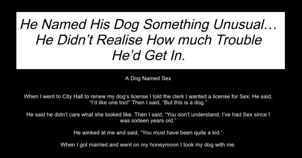 He Named His Dog Something Unusual