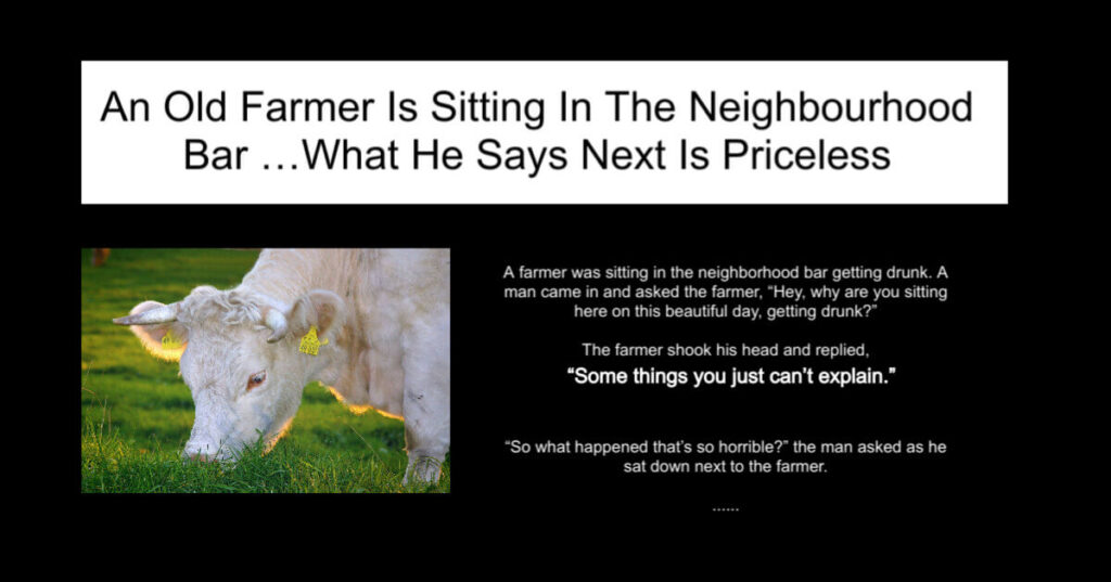 An Old Farmer Is Sitting In The Neighbourhood Bar