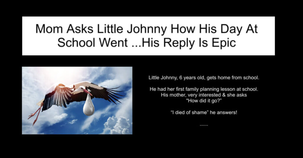 Mom Asks Little Johnny How His Day At School Went