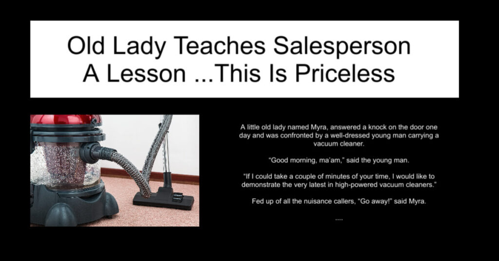 Old Lady Teaches Salesperson A Lesson