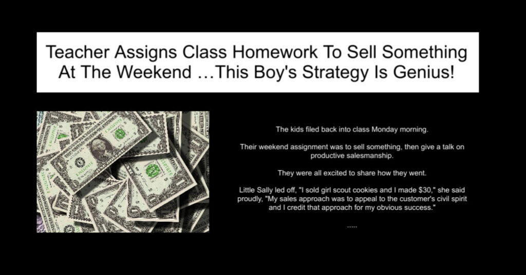 Teacher Assigns Class Homework To Sell Something