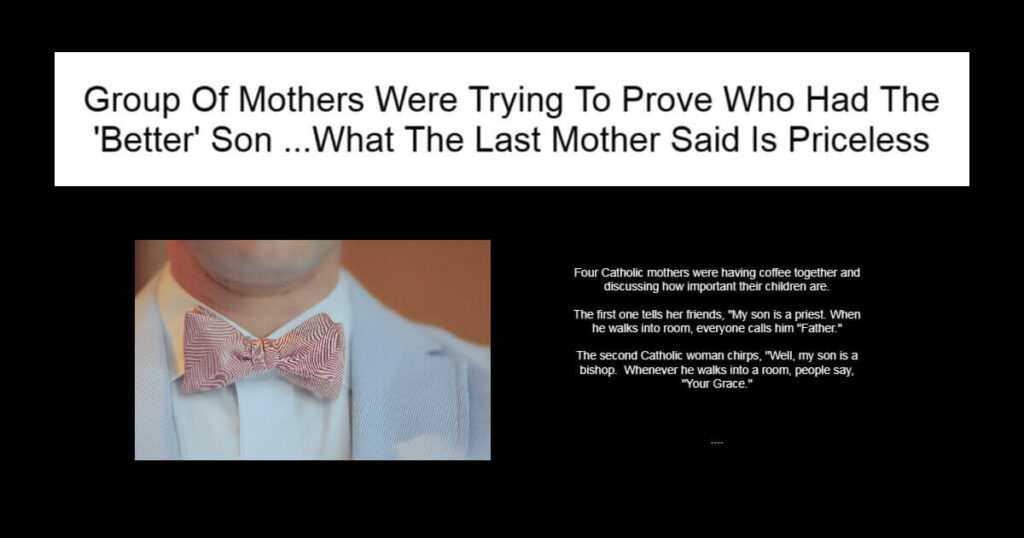 Group Of Mothers Were Trying To Prove Who Had The Better Son