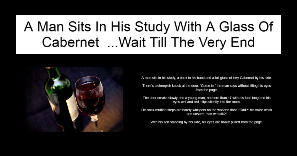 A Man Sits In His Study With A Glass Of Cabernet