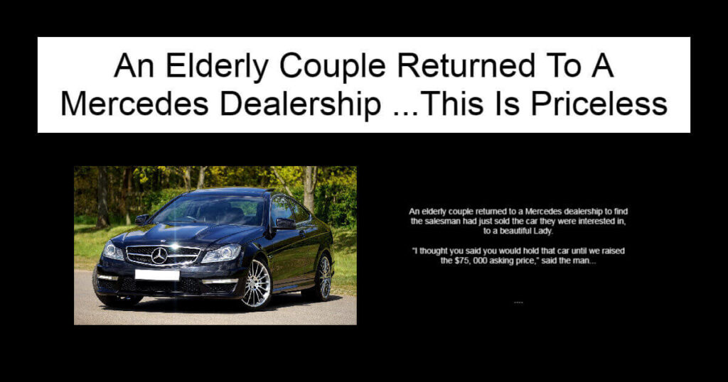 An Elderly Couple Returned To A Car Dealership