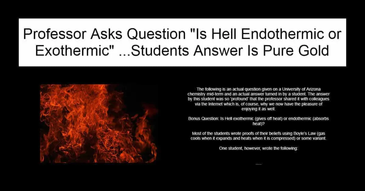 is hell exothermic or endothermic essay