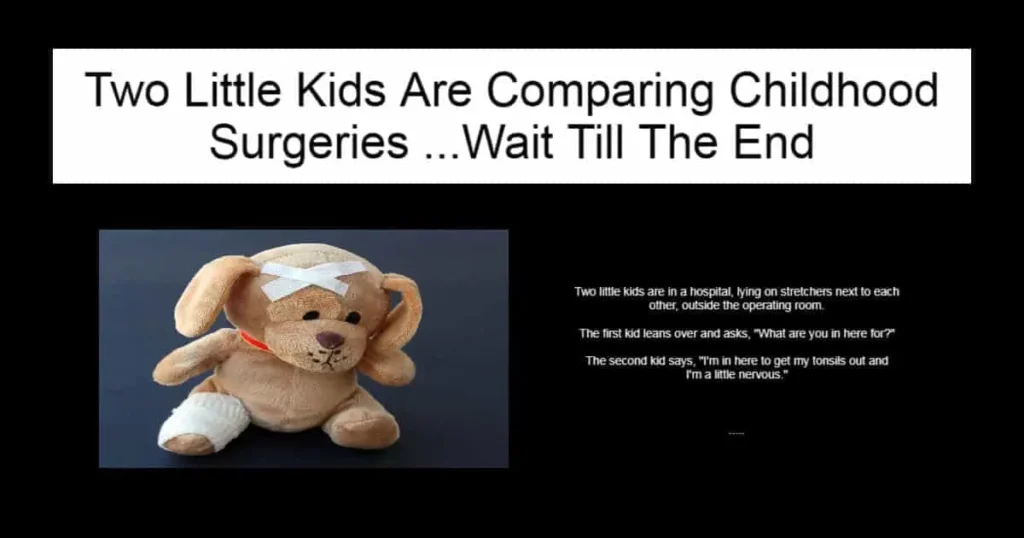 Two Little Kids Are Comparing Childhood Surgeries