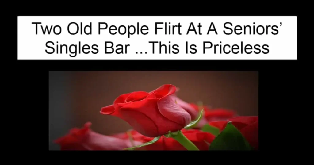 Two Old People Flirt At A Seniors’ Singles Bar