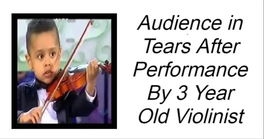 Audience in Tears After Performance By 3 Year Old Violinist