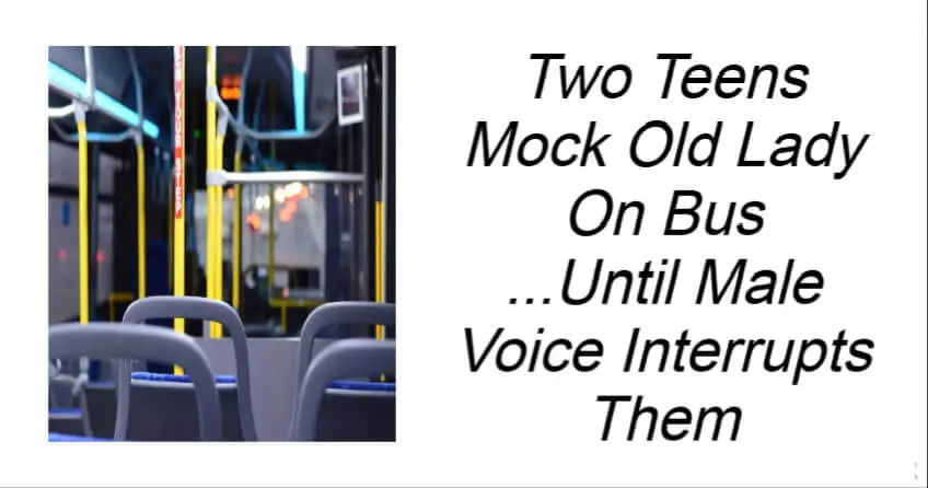 Two Teens Mock Poor Old Lady On Bus