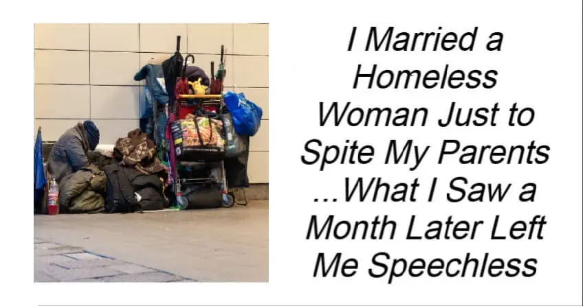 I Married a Homeless Woman Just to Spite My Parents