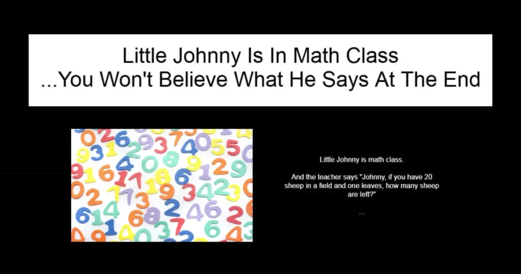 Little Johnny Is In Math Class