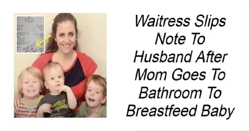 Waitress Slips Note To Husband After Mom Goes To Bathroom