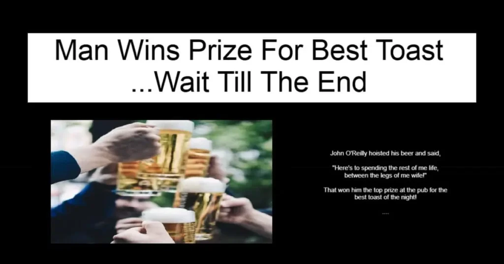 Man Wins Prize For Best Toast